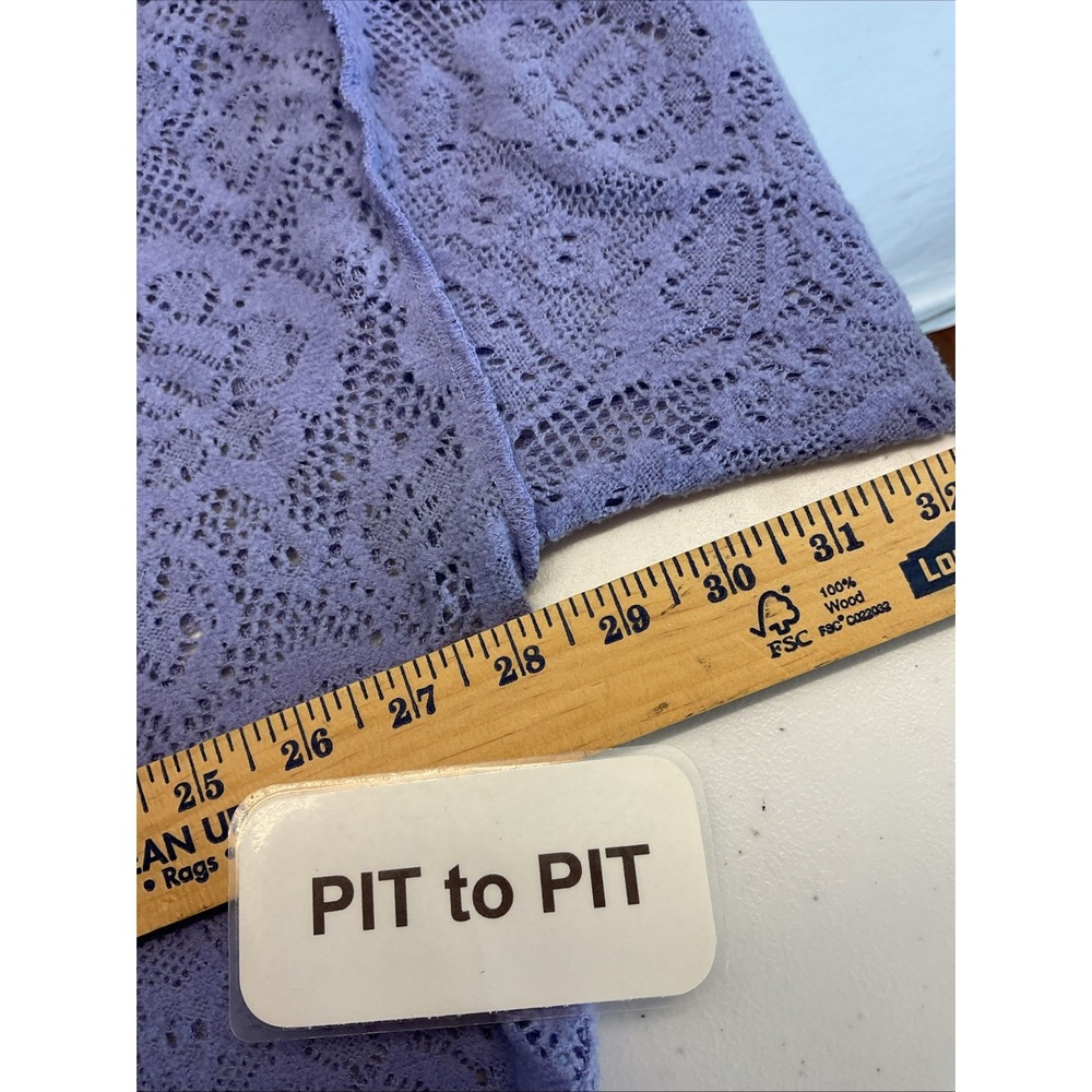 Free People Glacier Not Cold Sheer Lace top LG open knit‎ long sleeve oversized - Picture 9 of 12